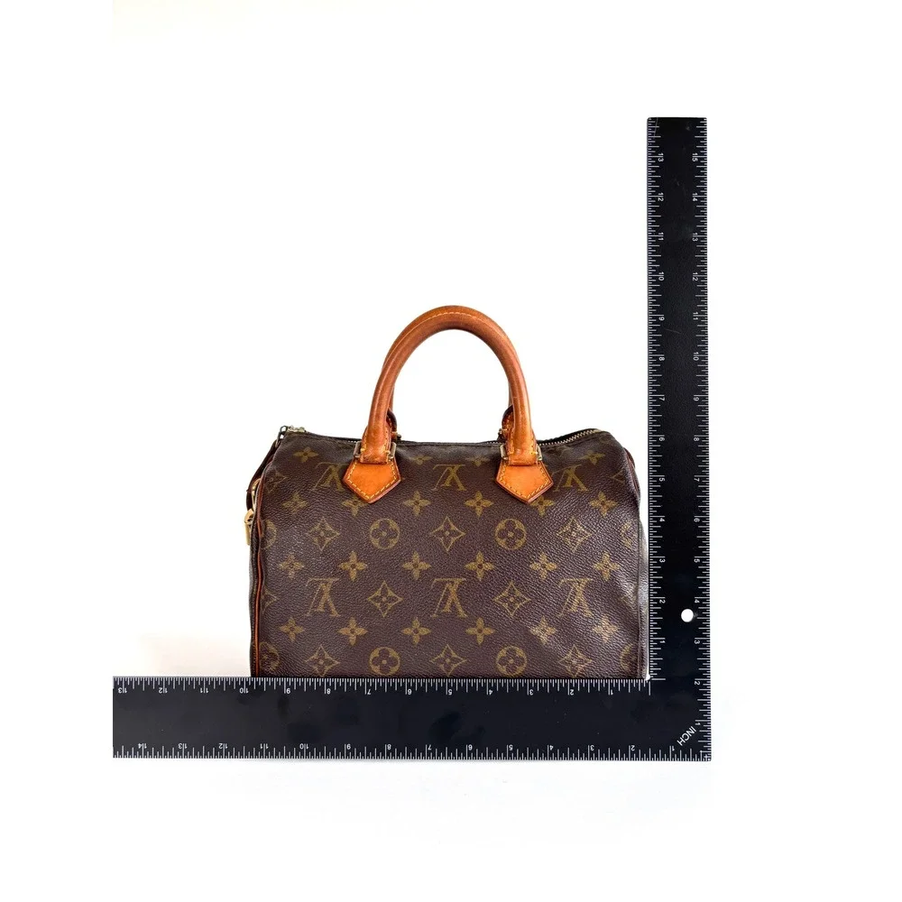 Vintage Louis Vuitton Monogram Speedy 25 Brown Canvas Top Handle Bag M41528